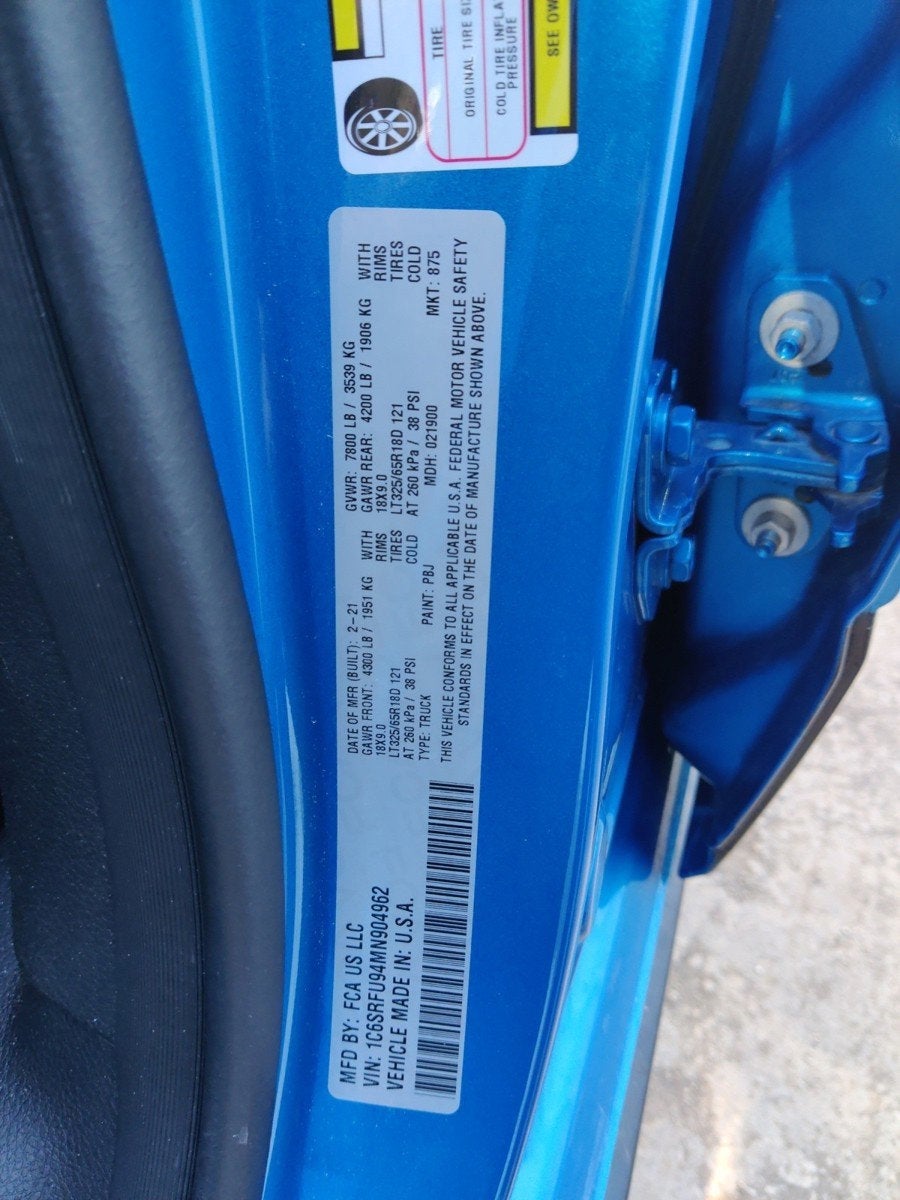 2021 RAM 1500 TRX Crew Cab 4x4 5'7' Box