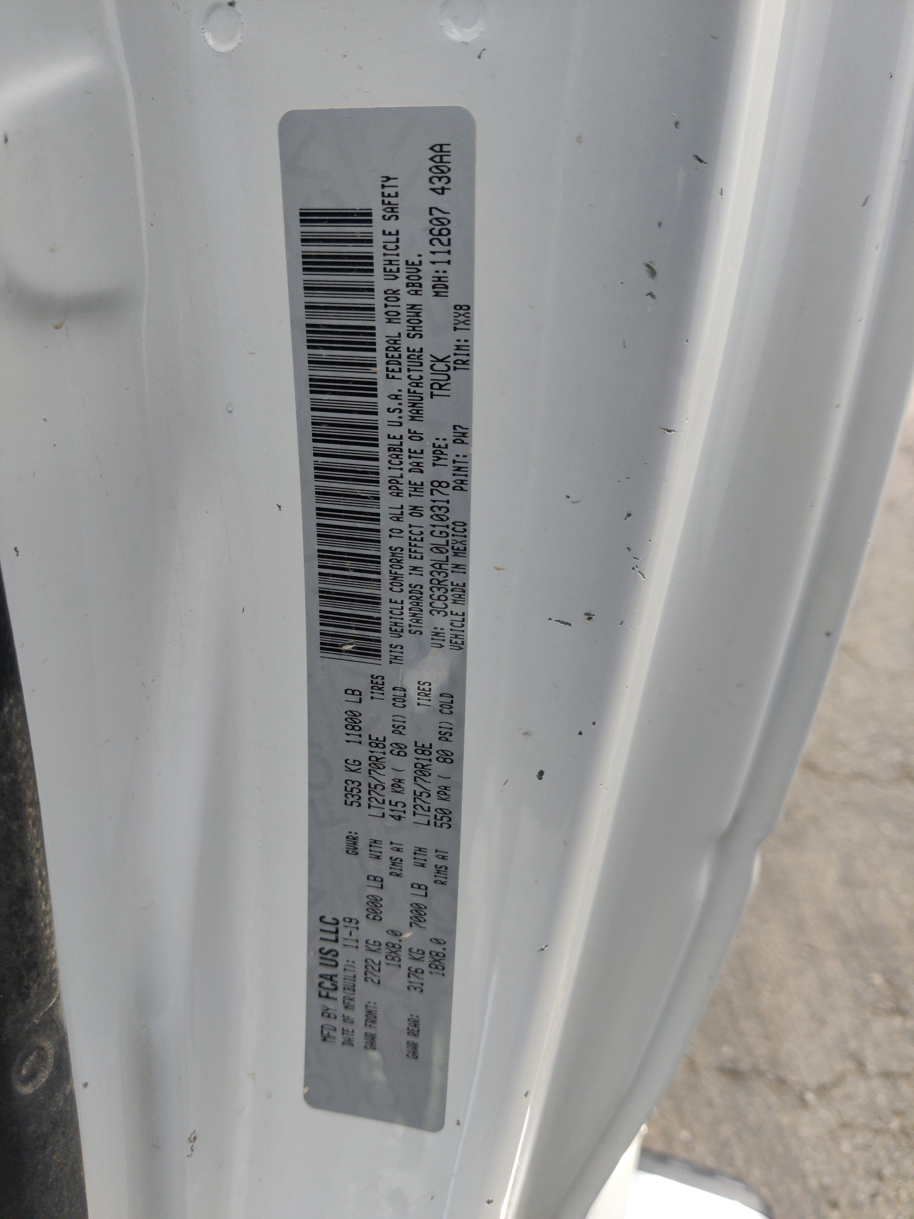 2020 RAM 3500 Tradesman Regular Cab 4x4 8' Box