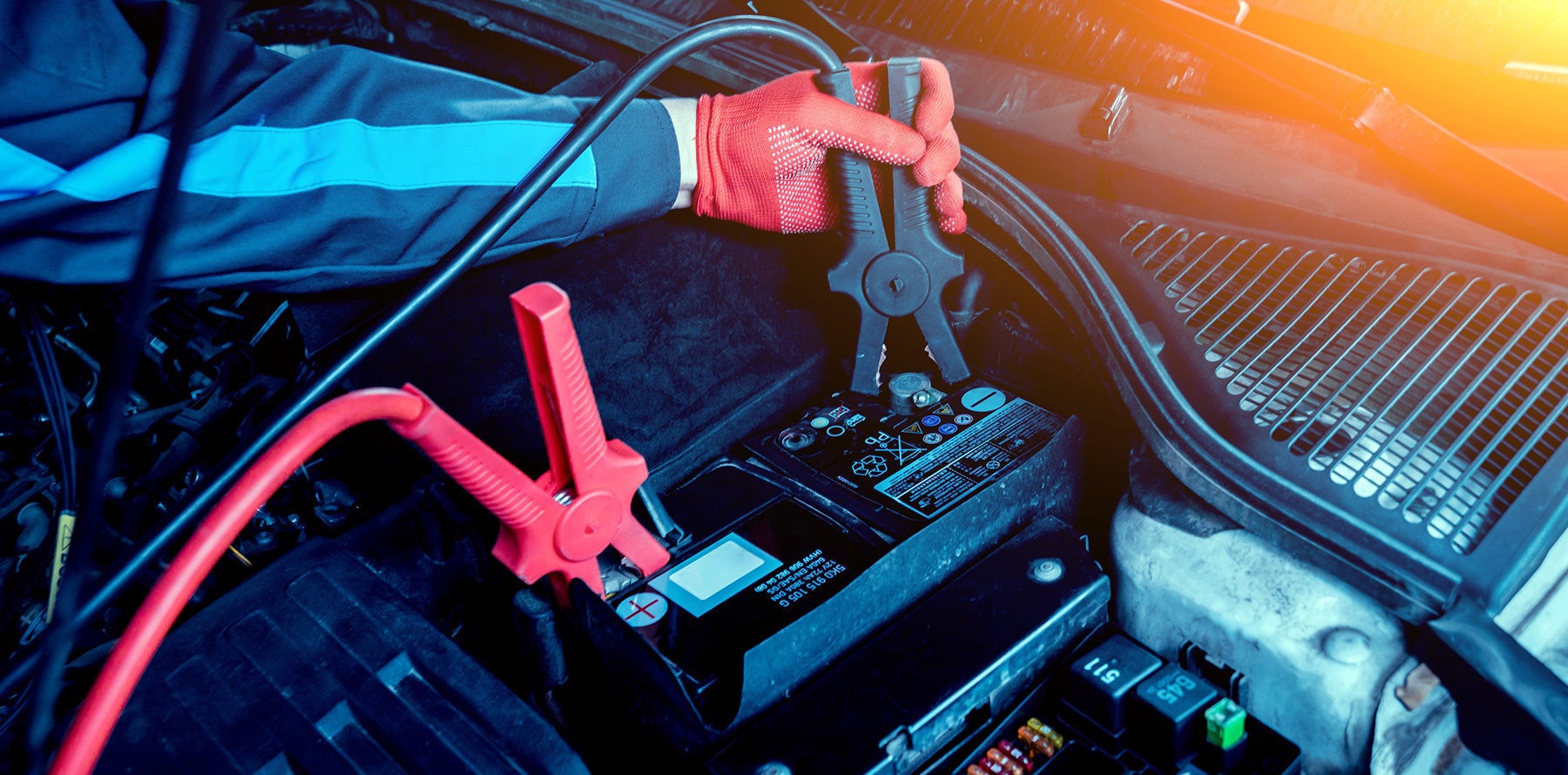 Auto service being performed at a service center